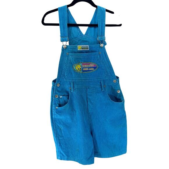Looney Tunes Pants - Looney Tunes VTG Woman’s S Tweety Bird Short Overalls Cotton Summer Rare 90s Y2K